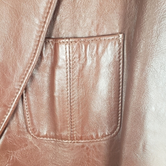 VTG Howard's Mens Leather Sport Coat Made in the USA Size 46 - Picture 5 of 12
